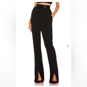 Lovers & Friends Yasmeen Trouser Split Hem Black Pants Size XS